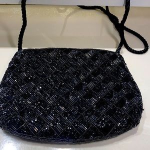 Macau Black Beaded Evening Purse Bag